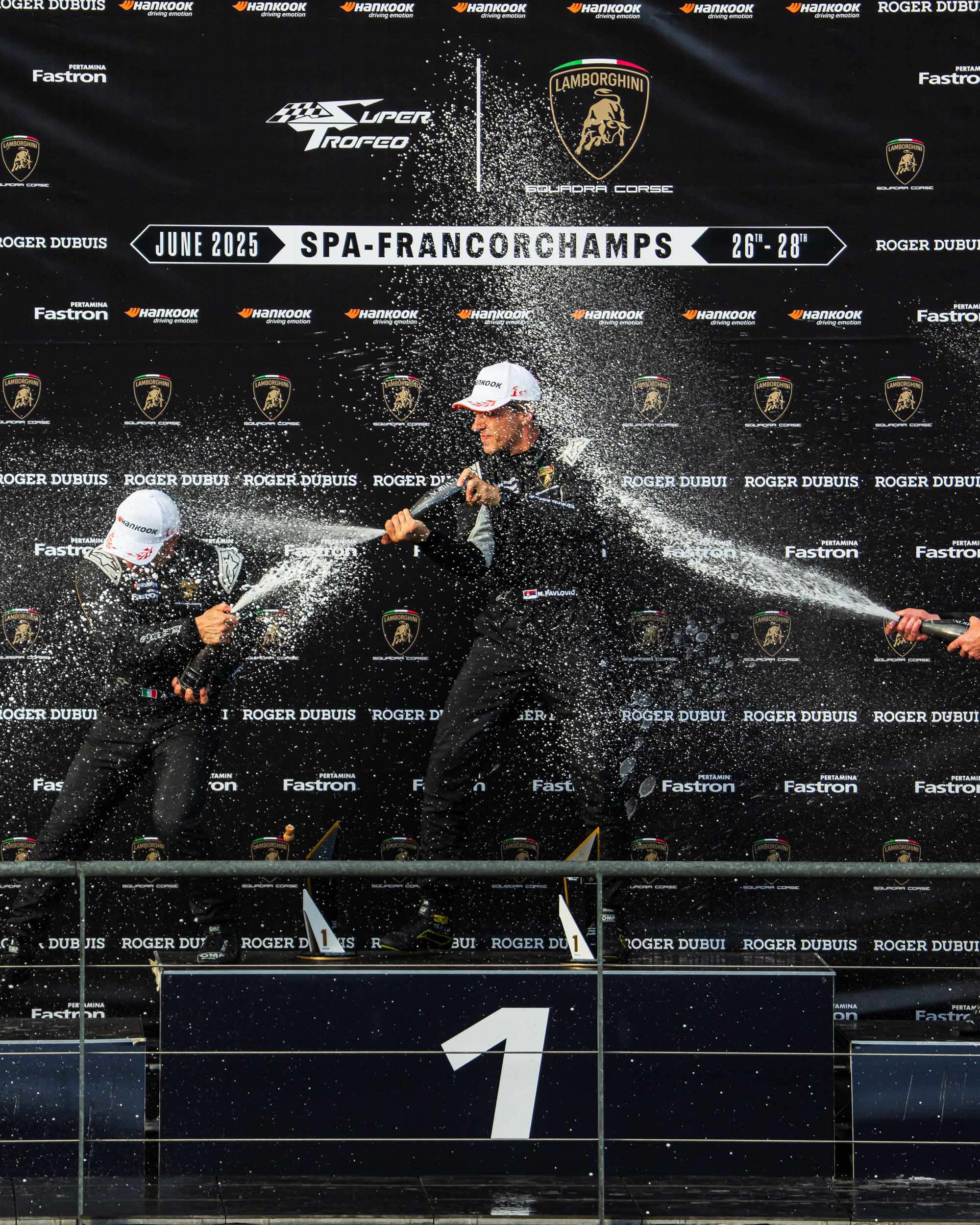 Milos and Alessio celebrating